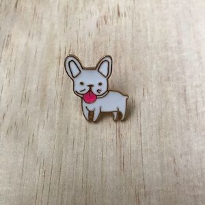 NEW Cute French White Bulldog Pin